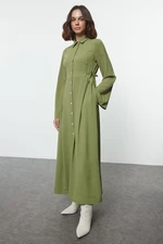 Trendyol Green Tie Waist Woven Dress