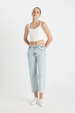 DEFACTO Straight Fit Normal Waist Ankle Length Jean Washed Trousers