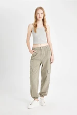 DEFACTO Cool Gabardine Jogger Pants Basic Plain Regular Waist Cargo Pocket