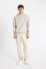 DEFACTO Men's Beige Regular Fit Regular Cut Zipper Pocket Elastic Leg Sweatpants