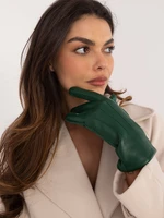 Dark green women's gloves