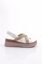 DGN 1700 Women's Sandals Genuine Leather White