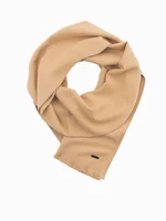 Ombre Men's monochrome scarf with tassels - light brown