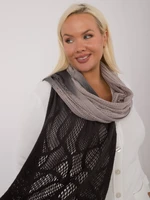 Light grey and black long women's scarf