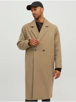 Beige men's coat with wool blend Jack & Jones Harry - Men's