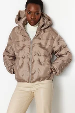 Trendyol Mink Hooded Water Repellent Puffer Jacket