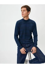 Koton Knitwear Sweater Half Turtleneck Slim Fit Striped Pattern