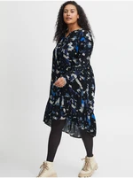 Black-blue patterned women's dress Fransa - Women's