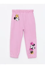 LC Waikiki Baby Girl Tracksuit Bottoms with an Elastic Waist Minnie Mouse Print