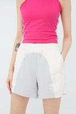 Kraťasy adidas Originals Adicolor dámské, šedá barva, vzorované, high waist, HC7038-WONWHI