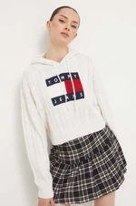 Svetr Tommy Jeans dámský, béžová barva, DW0DW16528