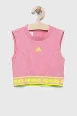 Dětský top adidas JG D TANK růžová barva