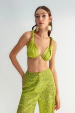 Trendyol X Zeynep Tosun Light Green Underwire Bustier with Strap Detail