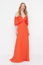 Trendyol Sunflower Lined Chiffon Evening Dress