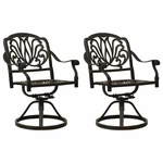 Swivel Garden Chairs 2 pcs Cast Aluminum Bronze