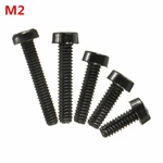 Suleve™ M2NC1 20pcs M2 Black Round Nylon Screws Cross Round Head Screws Bolt