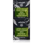 Apivita Express Beauty Exfoliating Face Scrub Olive intenzívny čistiaci peeling na tvár 2 x 8 ml