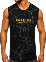 Maiou negru tank top cu imprimeu Bolf 14813