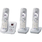 Panasonic KX-TG6823 Trio DECT, GAP bezdrôtový analógový telefón  záznamník strieborná, sivá