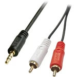 LINDY 35681 cinch / jack audio prepojovací kábel [2x cinch zástrčka - 1x jack zástrčka 3,5 mm] 2.00 m čierna