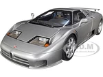 Bugatti EB110 SS Super Sport Grigio Metalizzatto Silver Metallic with Silver Wheels 1/18 Model Car by Autoart