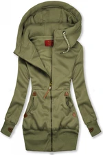 Sweatjacke mit Reißverschluss army grün