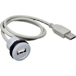 USB 2.0 zásuvka Typ A vestavná se zástrčkou Schlegel RRJ-USB, IP65, 60 cm, šedá