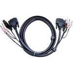 ATEN KVM prepojovací kábel [2x jack zástrčka 3,5 mm, DVI zástrčka 24+1-pólová, USB 2.0 zástrčka A - 2x jack zástrčka 3,5