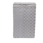 Sivý viskózny kôš na bielizeň s vekom Compactor Laundry Basket Linen, výška 60 cm