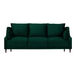 Tmavozelená zamatová rozkladacia pohovka s úložným priestorom Mazzini Sofas Freesia, 215 cm