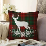 Vianočná žinylková obliečka na vankúš Minimalist Cushion Covers Tartan Merry Christmas, 55 x 55 cm