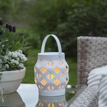 Biely lampáš Star Trading Flame Lantern, výška 16 cm