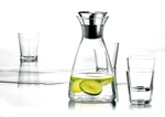 Set Carafă cu marginea drip-free + 4 pahare, transparent, Eva Solo