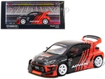 Toyota "Pandem" Yaris RHD (Right Hand Drive) Black and Red "ADVAN" Livery "Hobby43" Series 1/43 Diecast Model Car by Tarmac Works