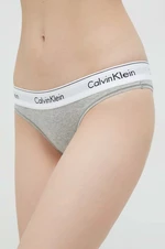 Brazílske nohavičky Calvin Klein Underwear šedá farba, 000QF5981E