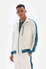 Dagi White Men's Jacket with Zipper Cupro