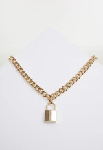 Gold necklace with padlock