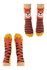 Denokids Tiger Boys 2-Pair Crewneck Sock Set