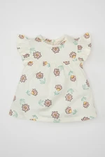 DEFACTO Baby Girl Crew Neck Floral Short Sleeve T-Shirt