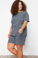 Trendyol Curve Gray Melange Crew Neck Knitted Pajama Set