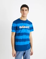 Modré pánske pruhované tričko Celio Sonic
