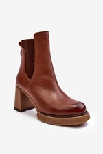 Lemar Liresa Lemar Brown Leather High Heeled Ankle Boots