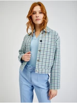 Orsay Light blue ladies plaid jacket - Ladies