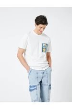 Koton Leaf Printed T-Shirt Crew Neck Short Sleeve Cotton