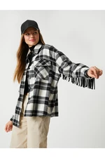 Koton Lumberjack Shirt and Jacket Tassel Detail Pockets and Buttons.