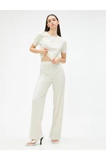 Koton Pleated Pants High Waist Elastic Waist