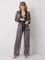 Black nightgown with stripes