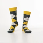 Yellow men's socks with inscription