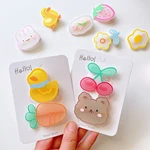 Little Girls Rabbit Strawberry Hair Clips Korean Cute Acrylic Animal Hair Pin Headwear Girls Kids Hair Accessories