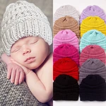 New 1PCS Cute Newborn Toddler Crochet Hats Autumn Winter Keep Warm Kids Wool Caps Baby Girls Hair Accessories Elastic Headwear